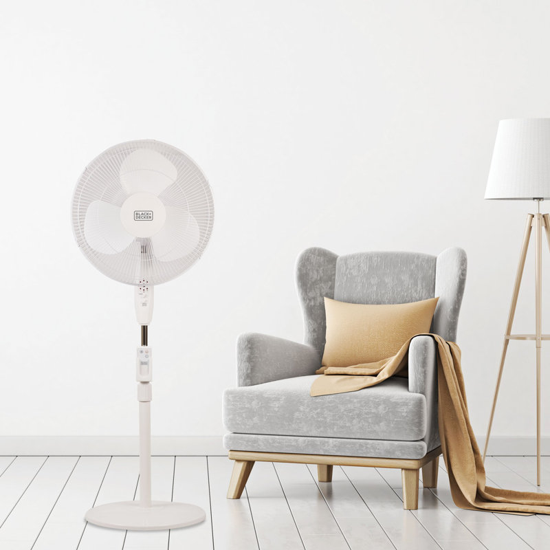 Ventilateur de plancher oscillant 16 po, blanc