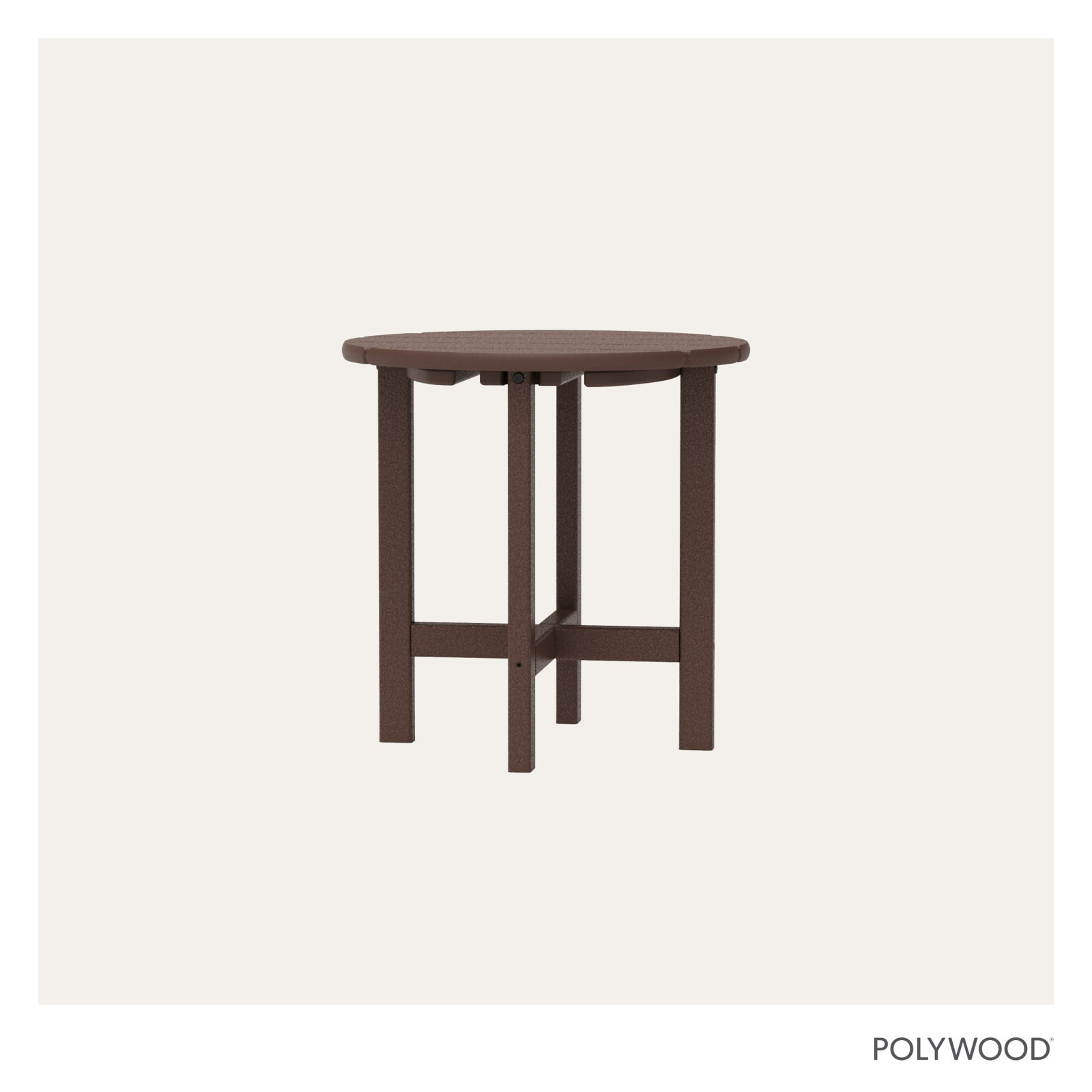 POLYWOOD® Tables 18" Patio Side Table, Dark Brown