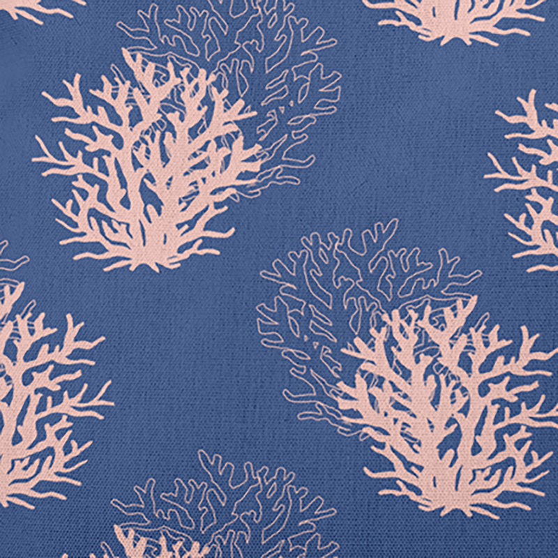 Coussin décoratif intérieur / extérieur Coral, Bleu / rose, H 16 po x l 16 po