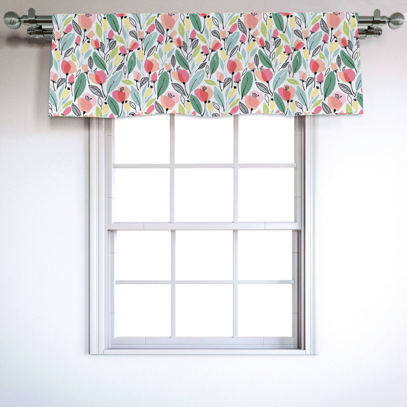 Sateen Pattern Ruffled Window Valance