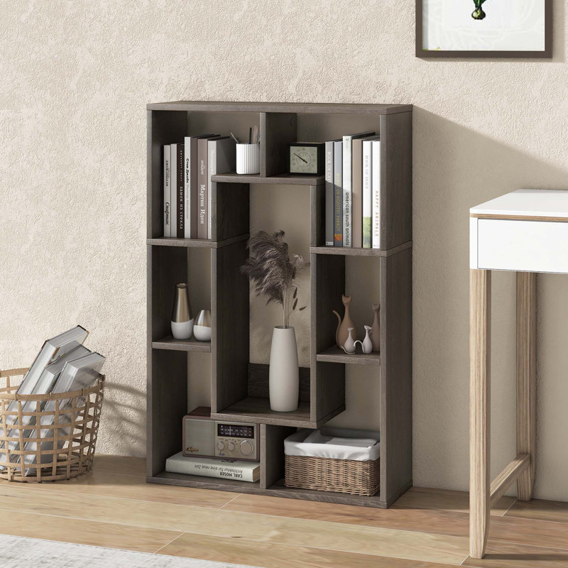 Aquarius Geometric Bookcase, Gray