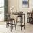 Bar Table Set With 2 Bar Stools PU Soft Seat With Backrest