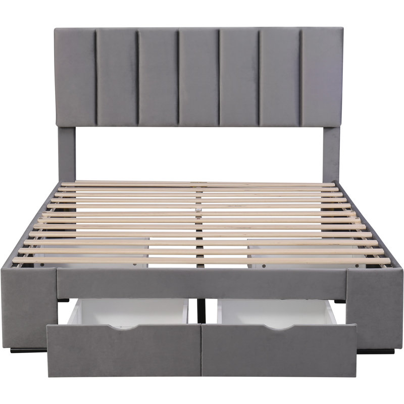 Ayvianna Upholstered Storage Bed, European Double (140 x 200cm)