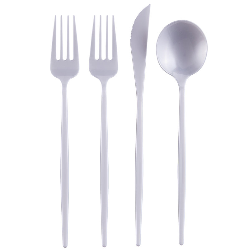Ebern Designs Flatware Set - Service for 20, White