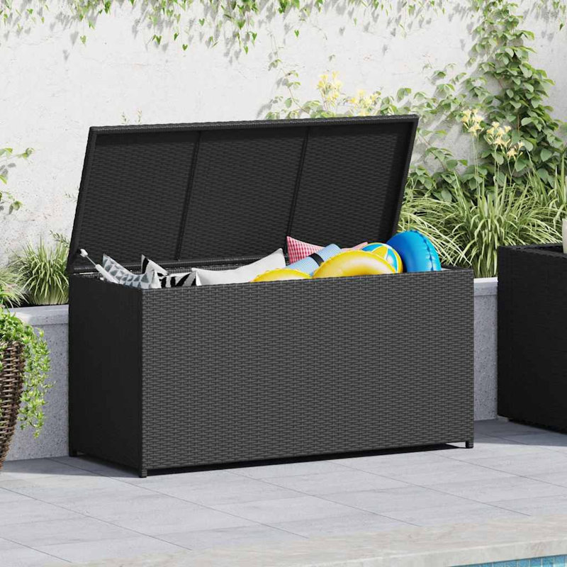 Armoire coffre de rangement pour le patio vidaXL, Noir