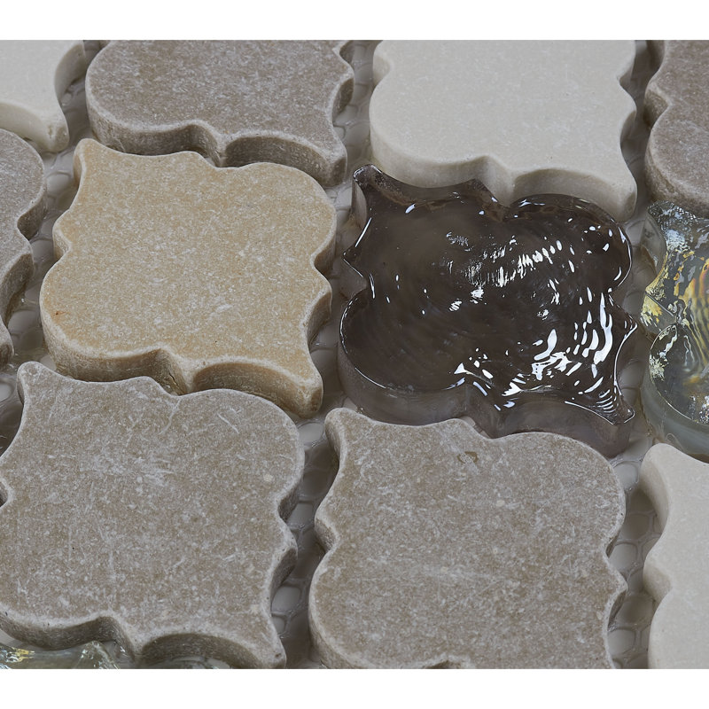 Blanc Et Beige 2” Blanc Et Beige Baroque Mosaic Stone Wall Tile