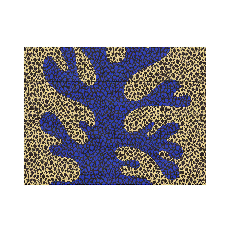Little Dean  Blue And Yellow Coral Study Wood Slat Art, H 12 po x l 16 po