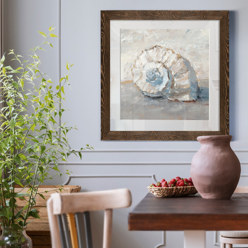 Blue Shell Study III-impression de cadre photo sur papier, H 35,5 po x l 35,5 po x P 1,5 po, Papier encadré noir