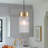 Single Light Clear Ribbed Glass Pendant Light
