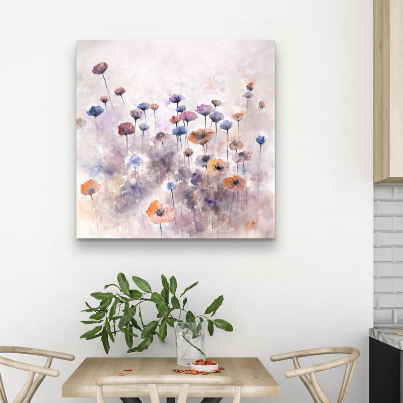 Small wildflowers - 32"x32" art on canvas