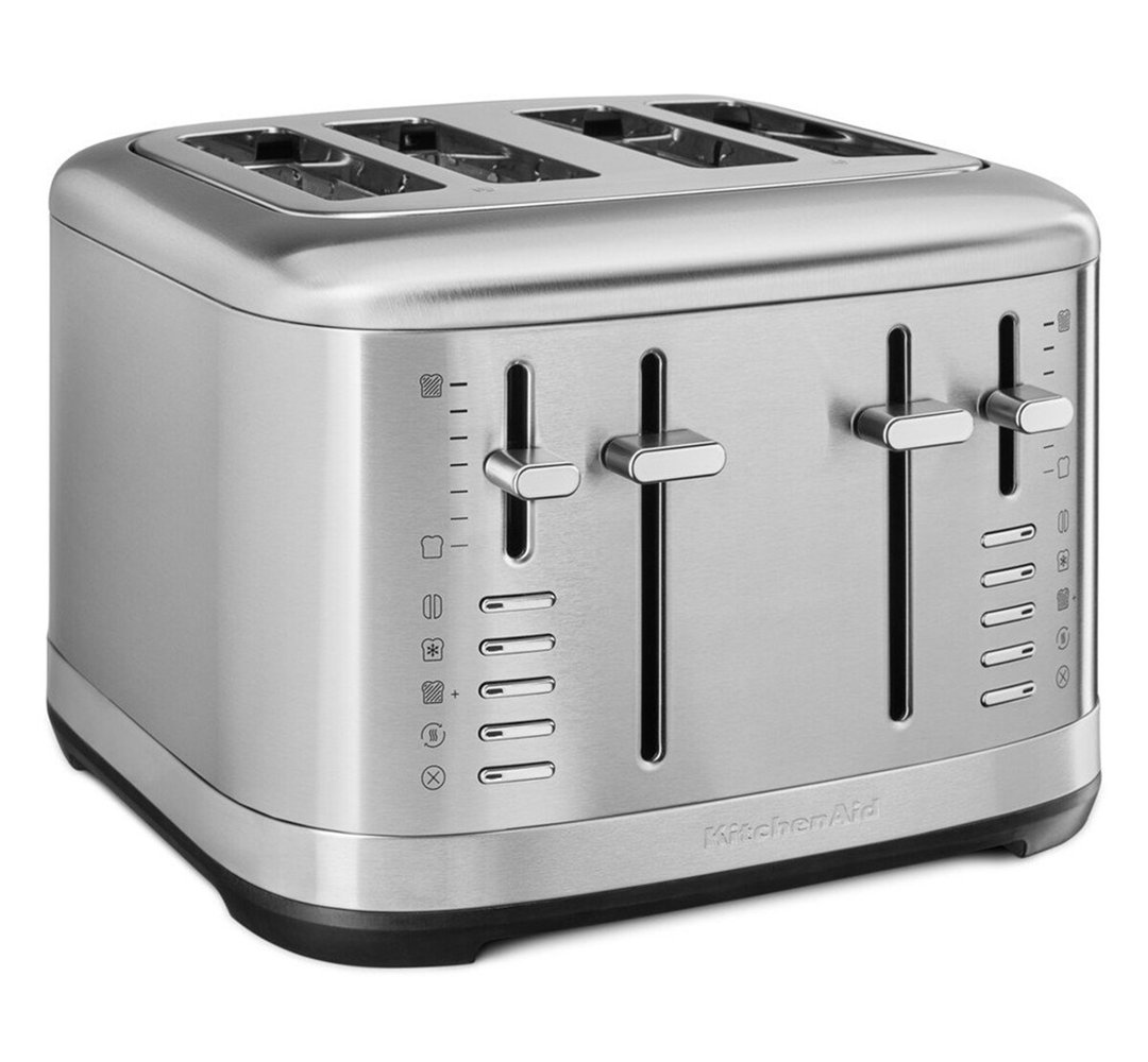 KitchenAid 4-Slice Toaster, Extra-Wide Slots for Artisan Bread & Bagels, Dual Independent Controls, 7 Shade Settings, Bagel, Defrost, Reheat & Little Longer, High-Lift Lever, Stainless Steel - Image 2