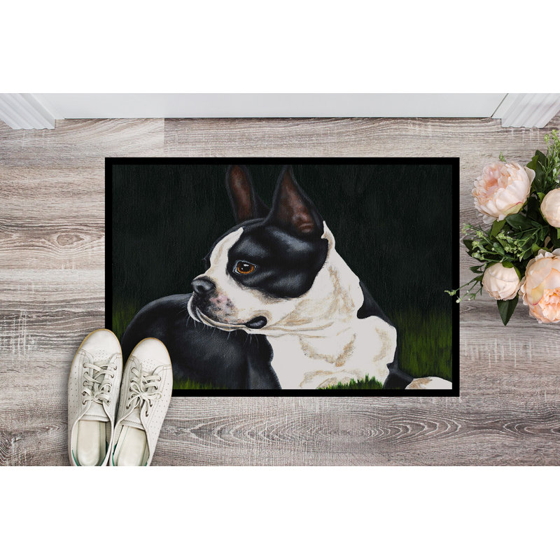 Tapis d'extérieur antidérapant Verdel Boston Terrier Beauty, Rectangle 2 pi x 3 pi