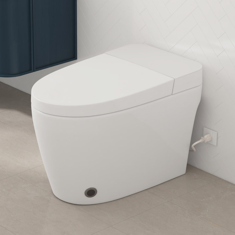 Piedmont Elongated One-Piece Toilet with Heated Seat, Seat & Foot Sensor, Auto & Blackout Flush, Night Light (No Bidet Function)