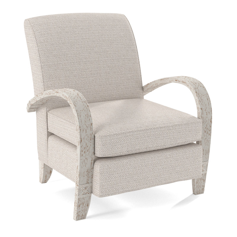 Fauteuil en polyester de 30 po de largeur Vero, Performance texturée blanche; 0865-91, Blanc antique givré