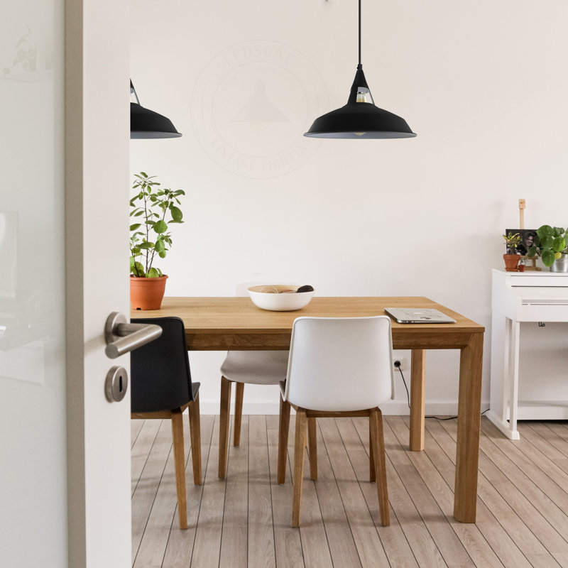 1 - Light Single Pendant, Yes, Black/White