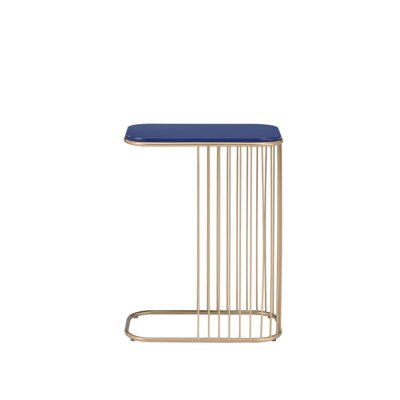 Table d'appoint bleue et dorée avec utilitaire polyvalent