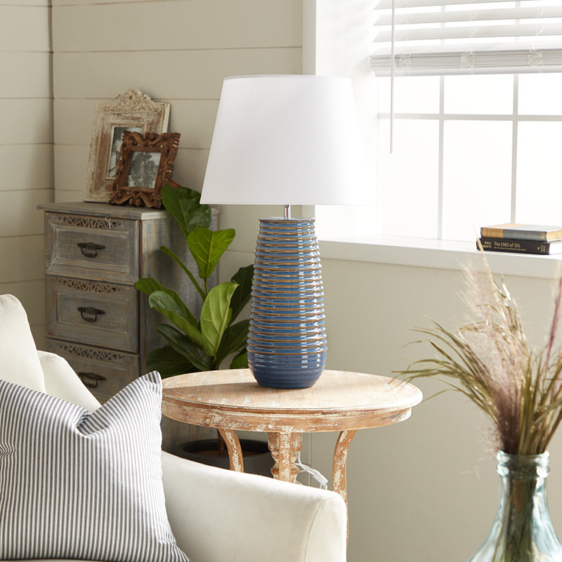 Lampe de table bleue