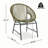 NUSA OUTDOOR PATIO WICKER CHAIR, GREEN PE RATTAN & IRON FRAME, SET OF 2