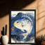 Reproduction d'art encadré noir rétro bleu unique-212335581