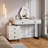 Modern Makeup Table with Storage Drawers & Side Cabinet