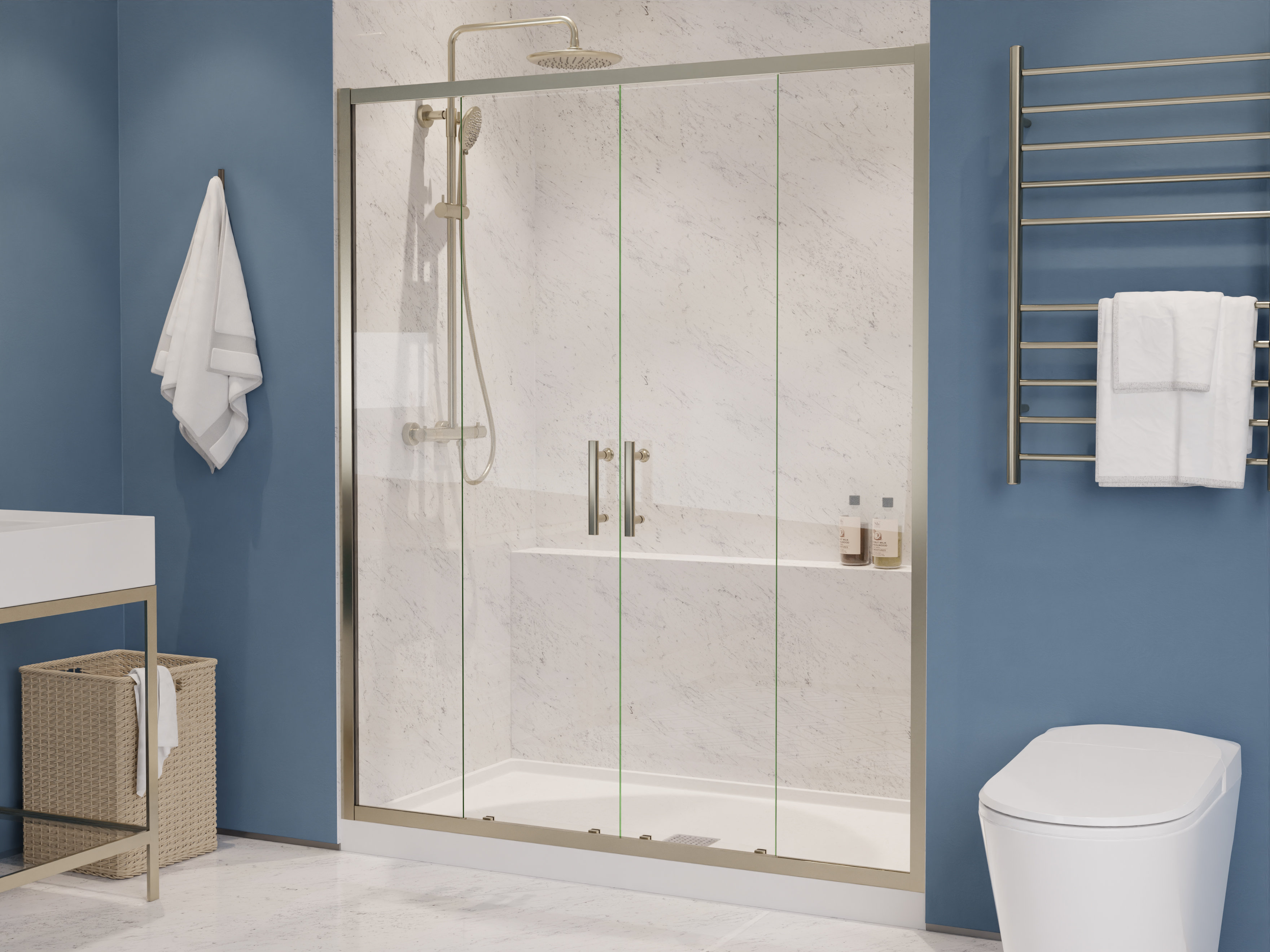 ANZZI 72 x 24 inch Frameless Shower Door in Polished Chrome