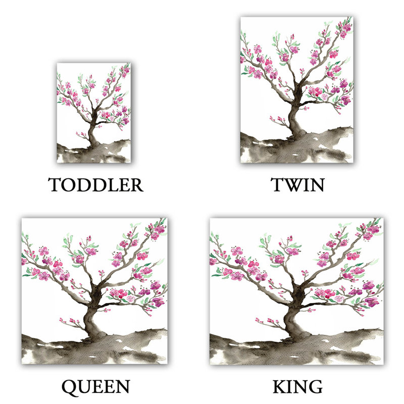 Ensemble de housse de couette sakura, 1 housse de couette grand + 2 taies standards