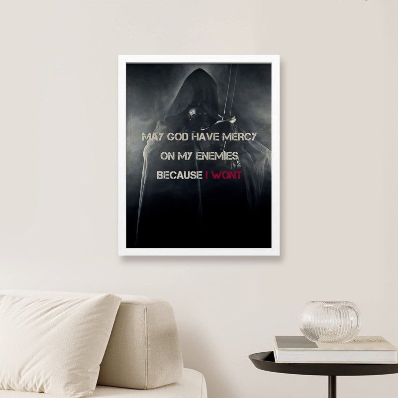 «May God Have Mercy For En ennuis parce que je ne le ferai pas» sur papier, Blanc, H 10 po x l 8 po