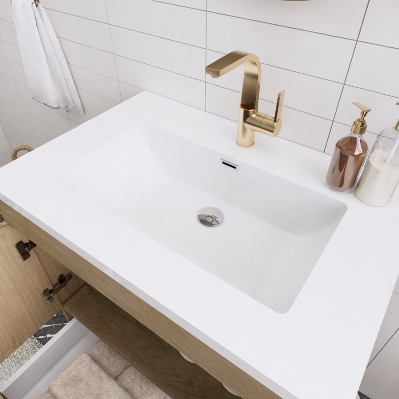 Spring Single Bathroom Vanity, Brown, 30"