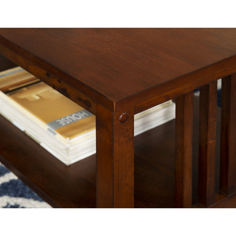 Table basse à tréteaux Adlemi, Espresso brun