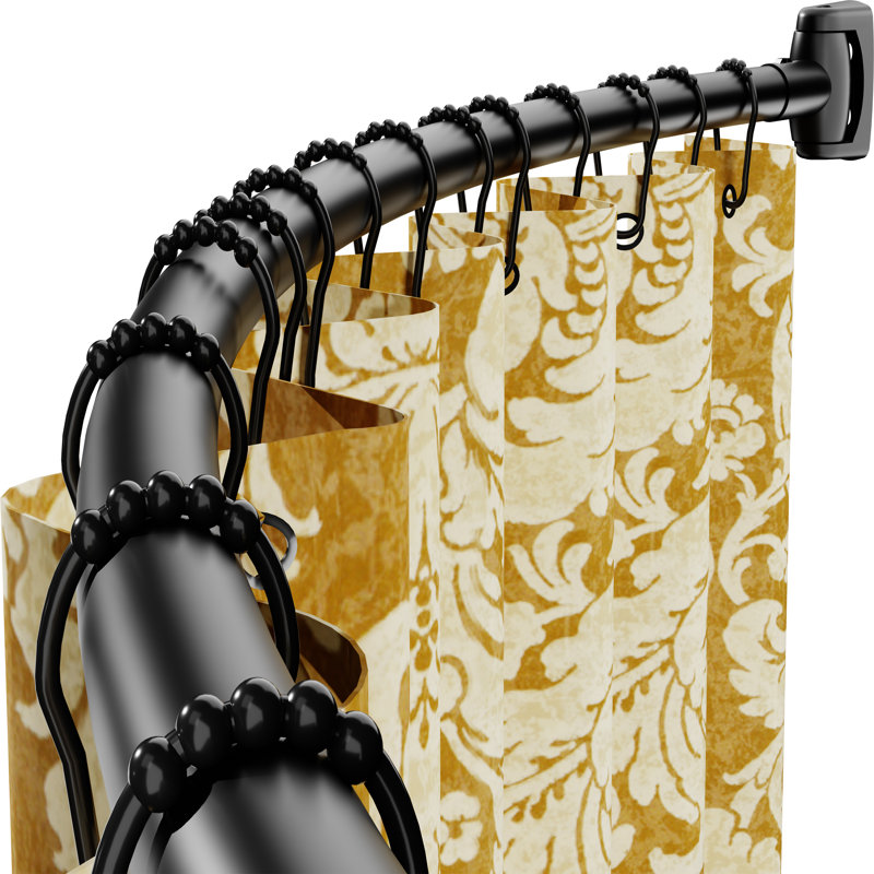 182.88cm Curved Shower Curtain Rod, Black