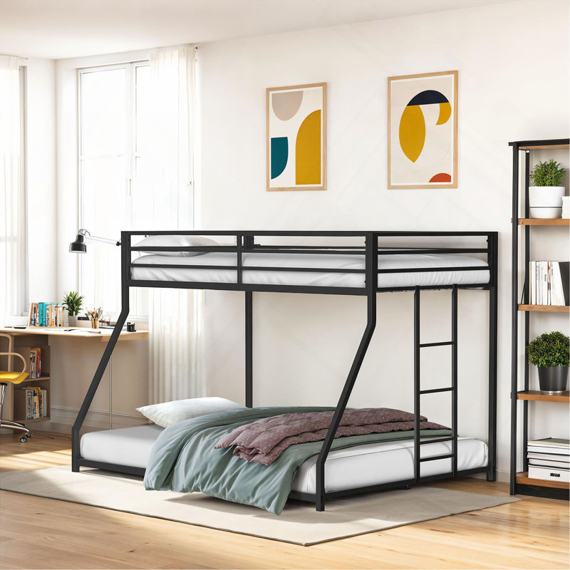 Mobilier de chambre à coucher en métal, Noir mat, Jumeaux sur complet
