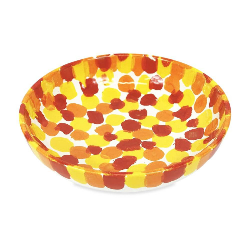 Verano Spanish Ceramics Ceramic Salad Bowl, Red