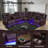 Nasaa 209"3 Pieces Breathing Leather Power Reclining Sofa Sectional With LED Lights, USB Chargers
