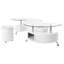 Ensemble de table basse et tabourets 3 pièces Buckley Cappuccino-1908543888
