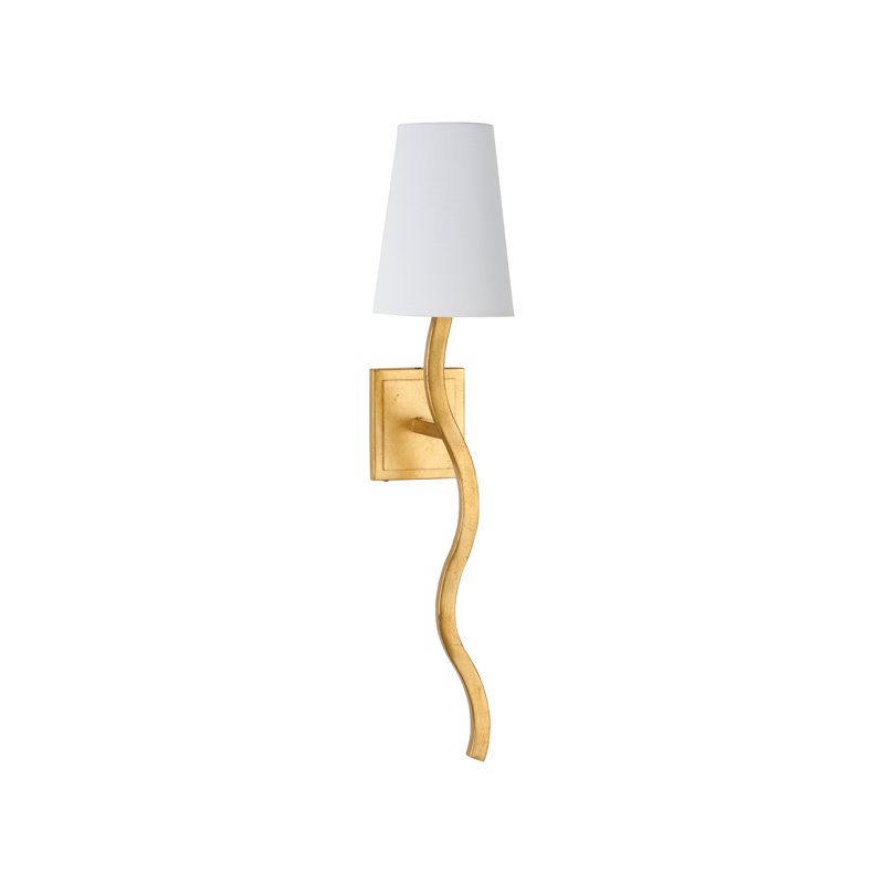 Sway 1 - Light Armed Sconce, Off White, Antique Gold