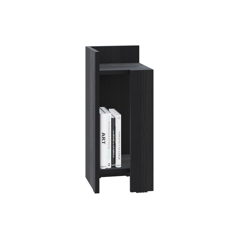 Lochlan Modern Compact Nightstand Bedside Table 25 x 27 x 60cm  Bedroom Furniture, Black, Left Orientation