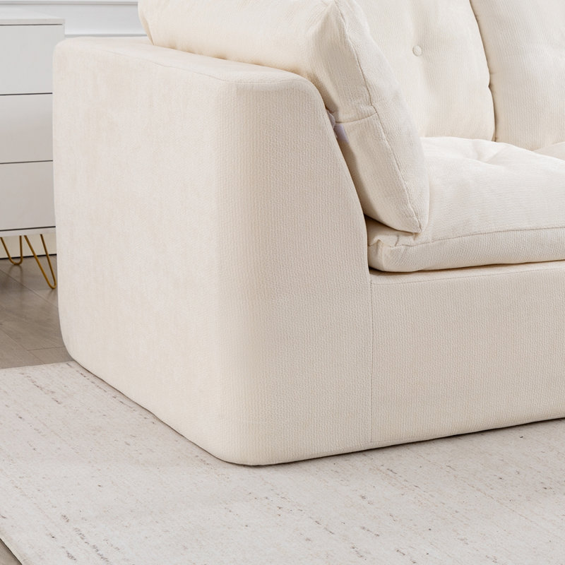 Canapé de salon moderne de style nuage, Beige