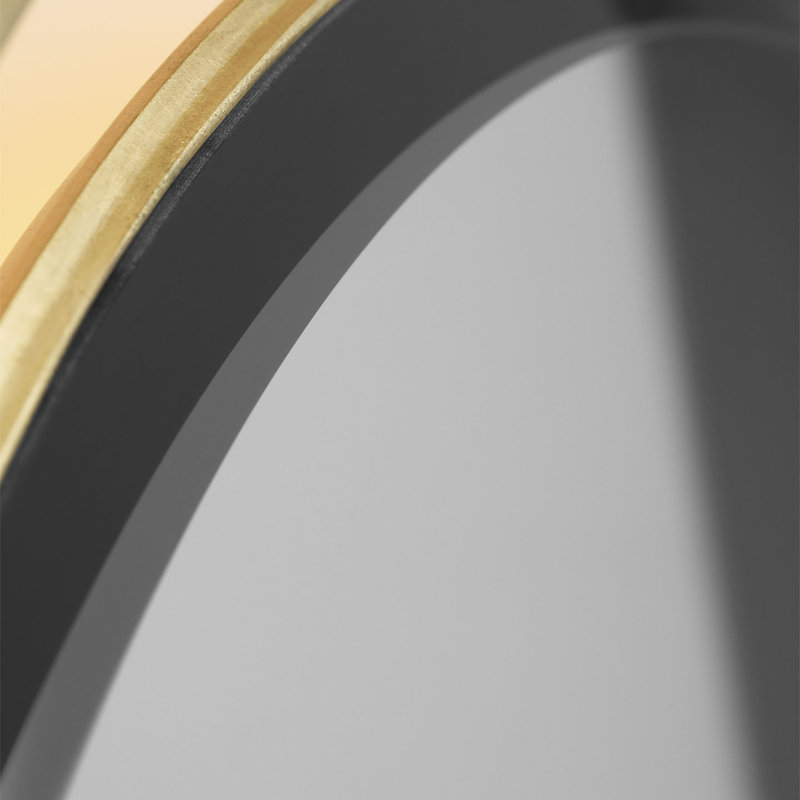 Tricia Illuminated Round Mirror, 30" x 30", Polished Nickel/Gild