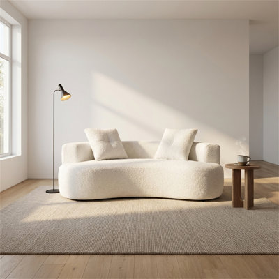 Canapé 79,5 po à 3 places désossées - Canapé rembourré avec 2 coussins, mobilier de salon moderne, conception moelleuse pour les petits espaces