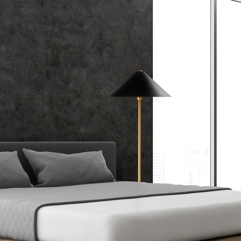 Modern Floor Lamp with Metal Body, Gold Finish, 18.1 x 18.1 x 59.1 inches | Base Plate: 12.2 x 12.2 x 0.8 inches | E27 Socket, Max 40W, 78.7 in Cable Length | Perfect for Scandinavian & Hotel Décor
