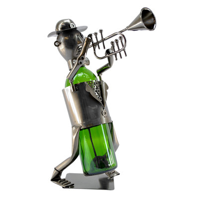 Trumpet Player 1 Bottle Tabletop Wine Bottle Rack by Wine Bodies