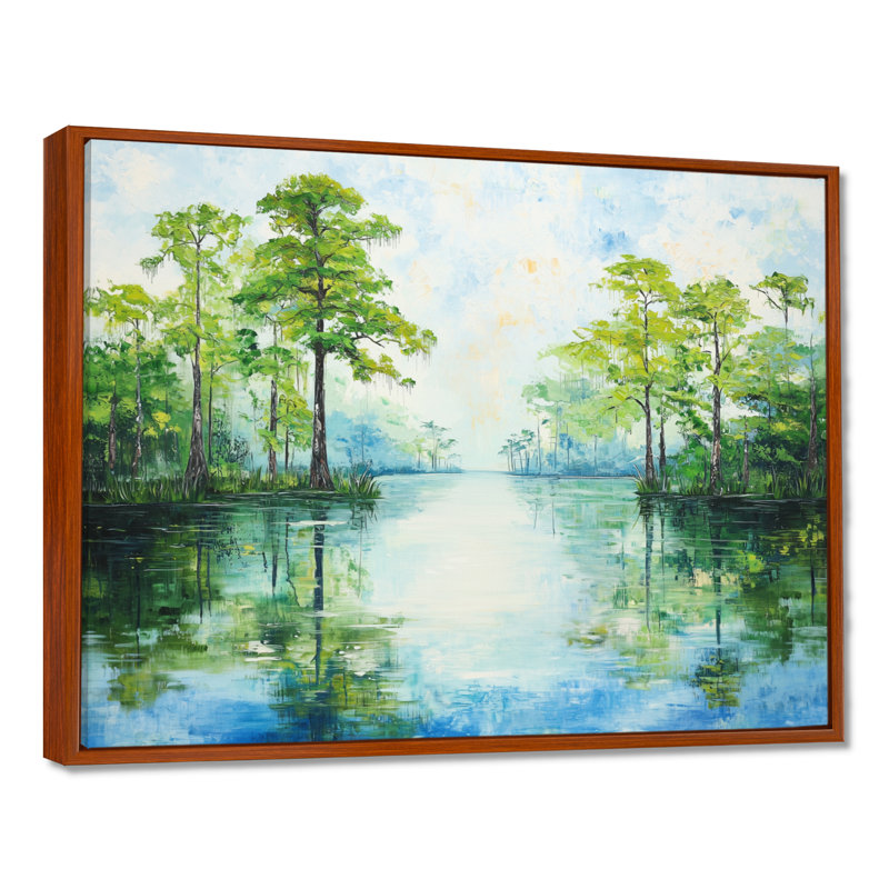 Décoration murale Caddo Lake - Texas, Brown, Floater Framed Print without Mat, 16" H x 32" W