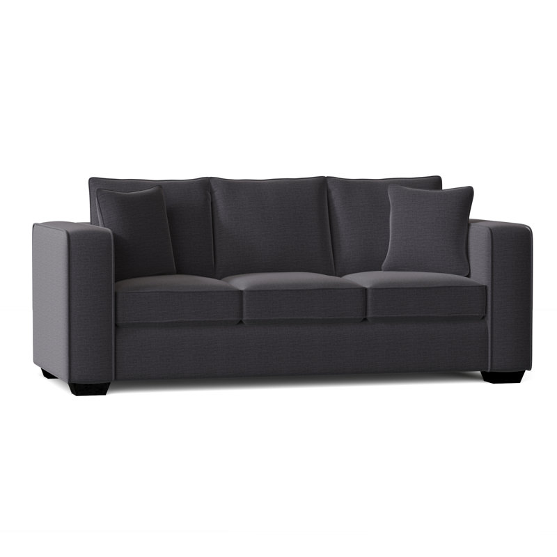 Canapé-lit à accoudoirs carrés avec coussins réversibles 87 po Juliet, Gris anthracite Jango