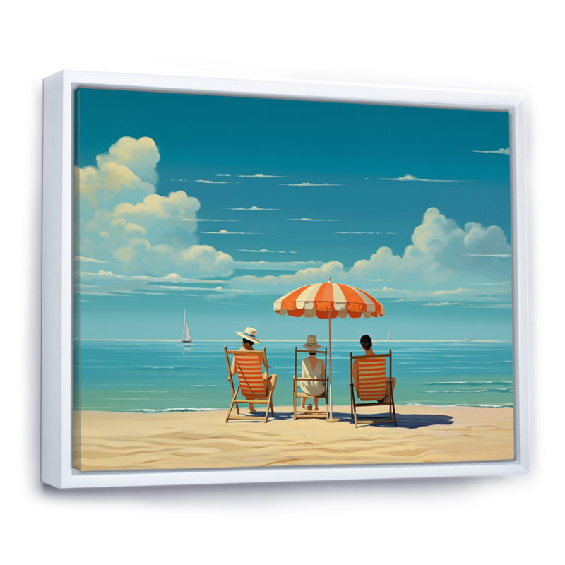 Phan sur toile, H 24 po x l 32 po, Cadre flottant blanc