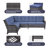 6-Piece Outdoor PE Rattan Sectional Seating Group With Cushions-111700404-111700403