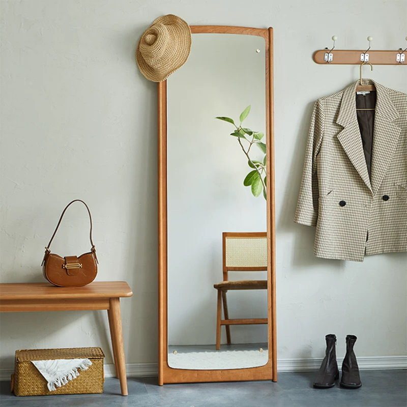 Miroirs pleine longueur rectangulaires en bois massif et manufacturé, 70,87 po x 21,65 po