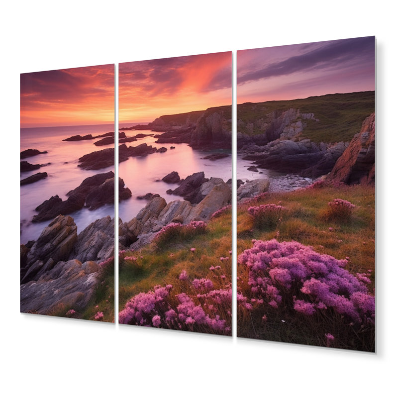 Ensemble de 3 décorations murales Beachside Cliff Dusk I