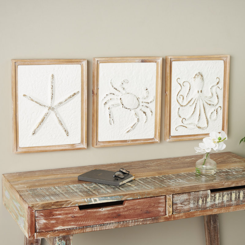 Ensemble de décoration murale en métal avec cadres en bois et or