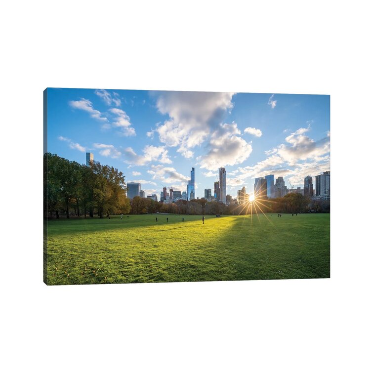 Bless international Central Park Sheep Meadow At Sunset On Canvas by ...