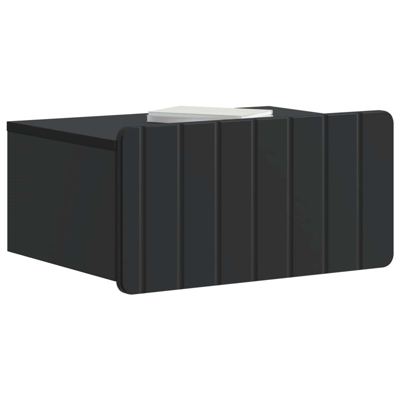 49cm W Manufactured Wood Bedside Table, Black